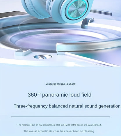 39 Luminous Wireless Headphones with Plug-in, Wired and Wireless Multifunctional Use