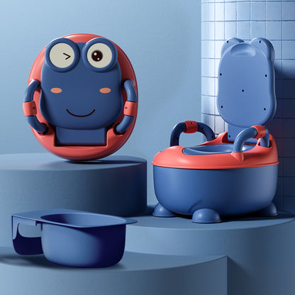 Baby Toilet, Toddler Potty Training Toilet with Toilet Brush, 19. 5cm/21cm High Children's Potty, Green/Blue