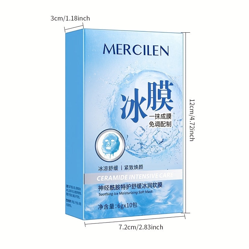 Ceramide Ice Soft makeup Mask 6gx10 pack, containing hyaluronic acid, vitamin E, Jojoba seed oil hydrates facial Light Beige to make Light Beige younger, suitable for all Light Beige types must travel Makeup base