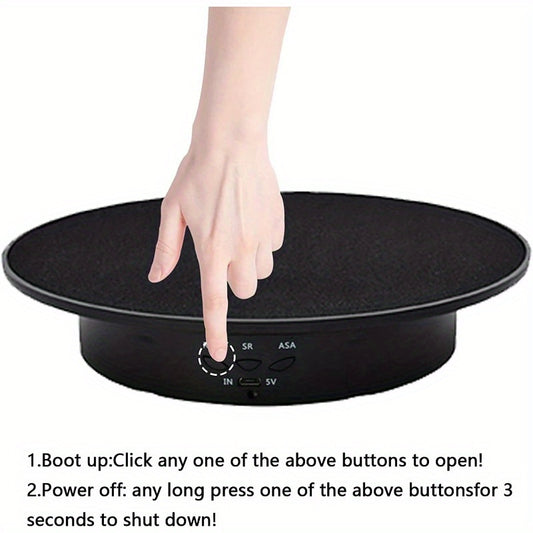 1pc 360-Degree Turntable Automatic Platform Velvety Surface, Display Stand, Rotating Display Stand, Turntable for Photography Rotating Turntable, Rotating Platform for Presentation, Retail Display Stand