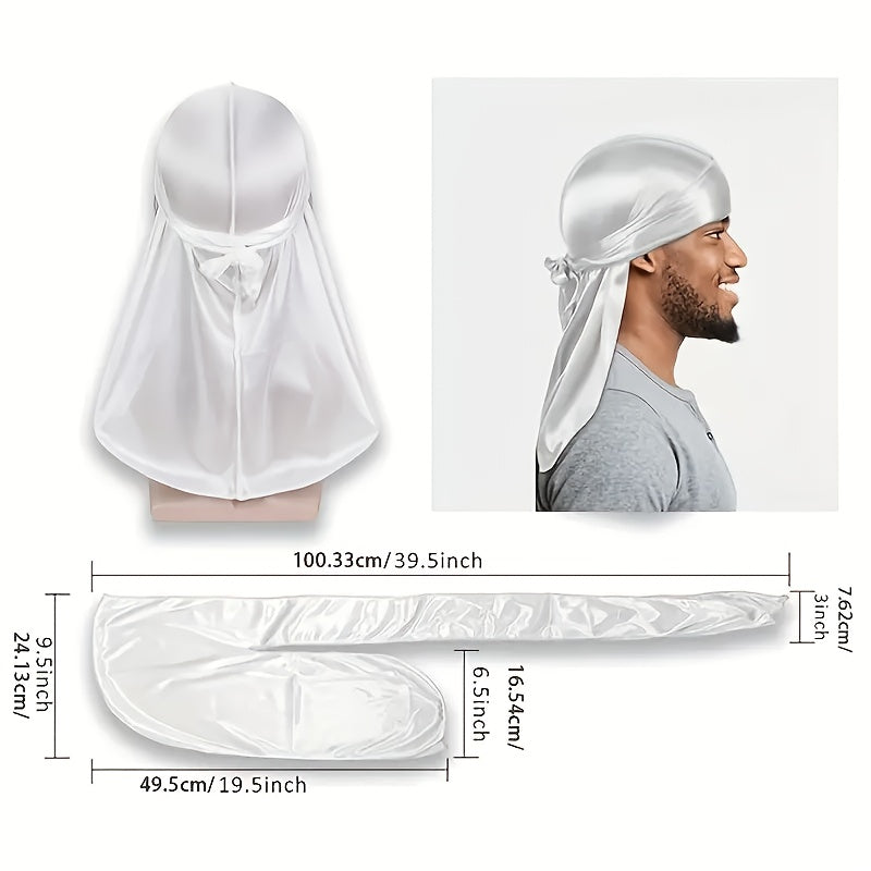 2pcs Durag for Men Wave Cap Satin bonnet for Men Women 360 Wave