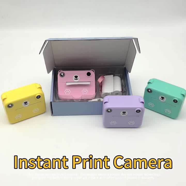 Kids Camera, Instant Print Digital Camera - 1500mAh Rechargeable Battery, Flash, Music, Games, Delayed Printing (10s/5s/3s), USB Charging