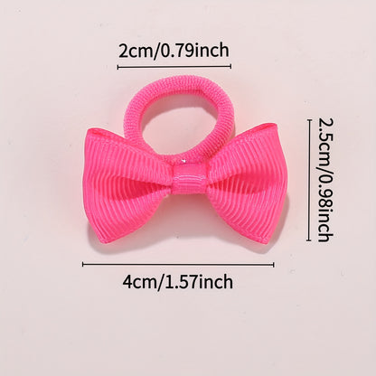 10/20/30/40pcs Girls' Elastic Hair Ties - Soft Pastel & Bright Colors (Red, Pink, Yellow, Green, Blue, Purple, Black, White,) - Non-Slip Hair Bands for Youngsters, Youngsters, Birthday Parties, Halloween, Chinese New Year - S