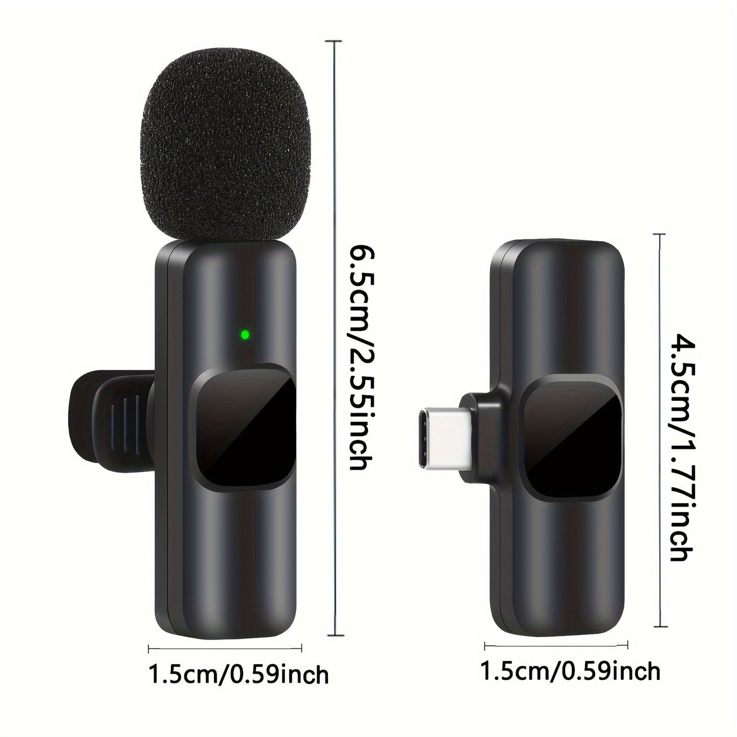 Feng Yang Wireless Lavalier Microphone, Plug and Play, Type C Phone Compatible
