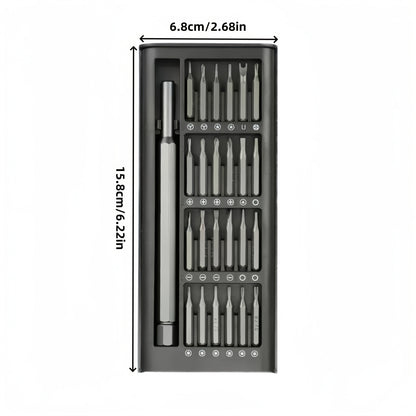 1pc 25in 1 precision screwdriver set, mobile phone and tablet removal Multi-function repair tool, durable plastic, no charging - with various drill bits