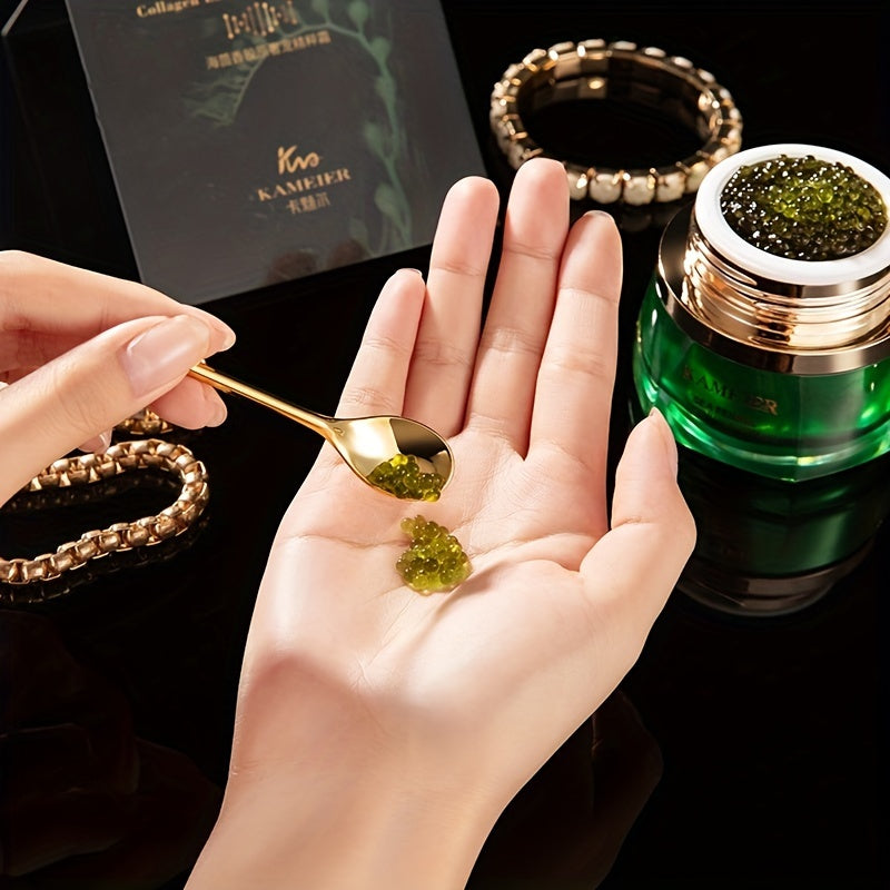 Sea fennel Collagen Essence Cream 30g, firming, moisturizing, with hyaluronic acid and glycerin, leaves Light Beige hydrated and smooth, suitable for all Light Beige types, St. Patrick's Day Makeup base