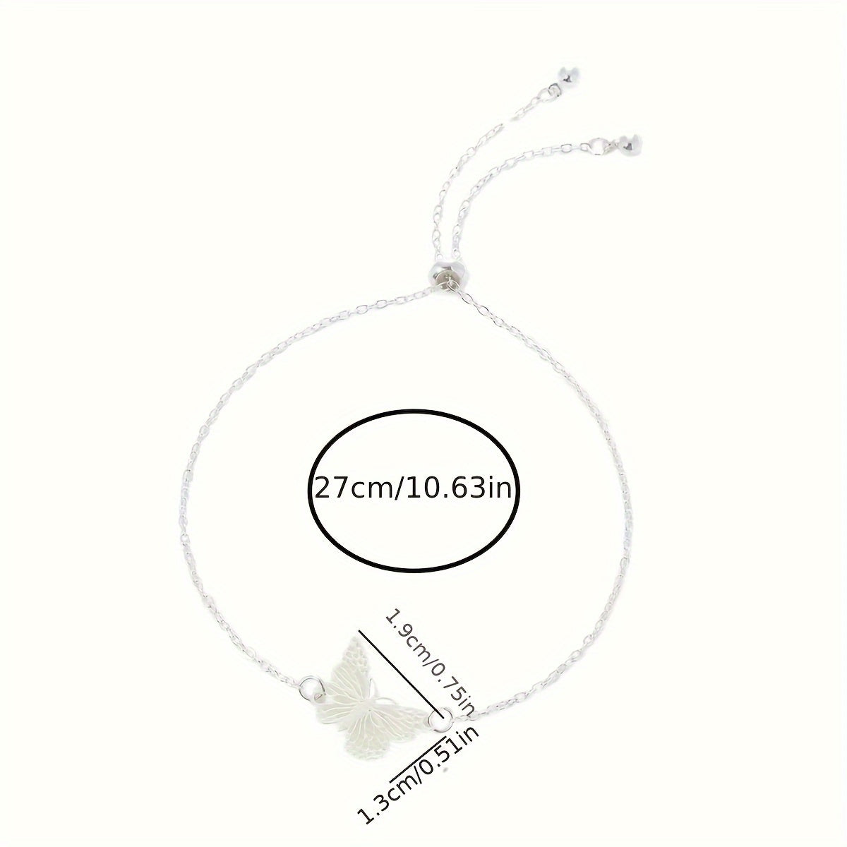 Elegant and Simple Copper Butterfly Pendant Bracelet with Glow-in-the-Dark Effect by Nooxian - Daily and Party Occasions