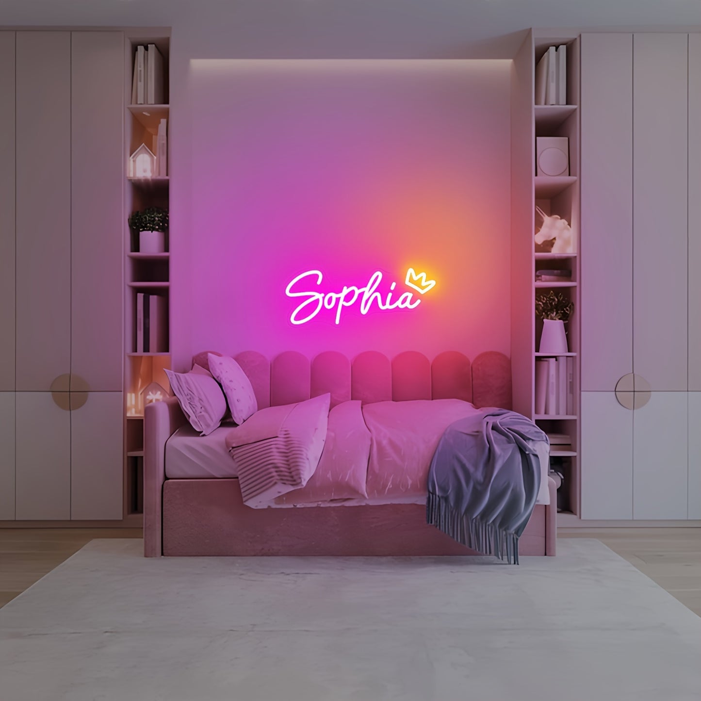 Customizable LED Neon Sign Light - Personalized Wall Mount Decor for Bedroom, Living Room, Party, Wedding, Birthday - USB Powered with Dimmable Push Button Control, Ideal Christmas Gift, Neon Signs for Wall