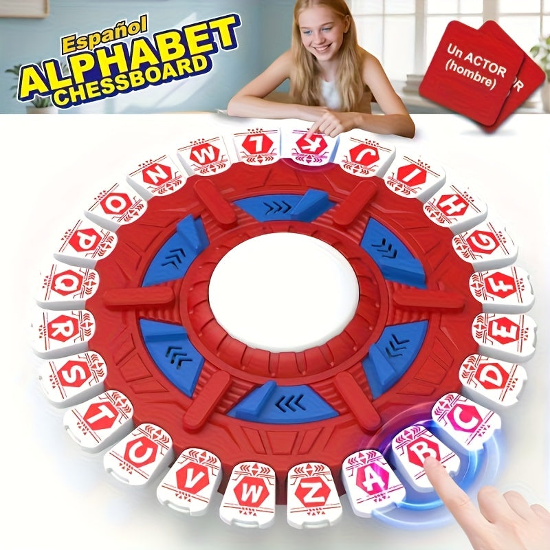German Alphabet Spinner Game Toy - Educational Learning Board Game with Spinner Wheel for & Kids, Interactive Letters A-Z, Parent-Child Teaching Tool, Birthday/Christmas/Halloween Gift for Early Language Development