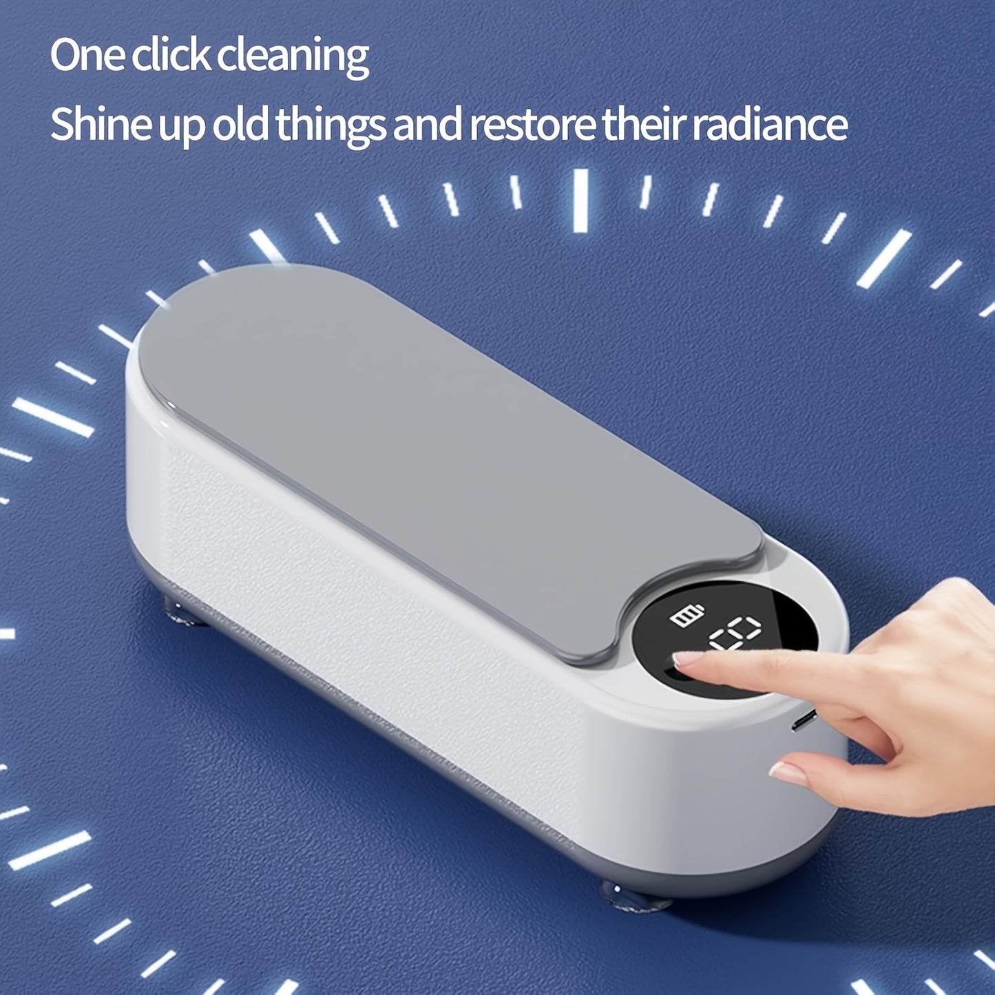 FEIYBA A Versatile Cleaning Device That Requires No Chemicals, Ideal for Cleaning Glasses, Jewelry, Watches, And Dental Braces, Featuring a Digital Screen And a Compartment for Accessories, Electric motor technology enables e