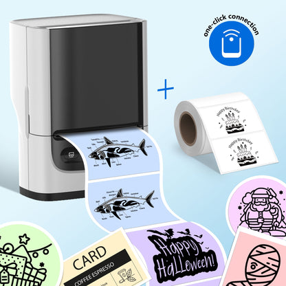Mini Label Printer Self-Adhesive Labels, Portable Label Printer, P31S&P21&PM220 Combination of Different Designs, No Ink or Toner Required, Wireless Connectivity, For iOS and Android, For Home, Office and School, For Storage