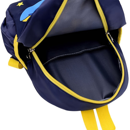 1pc backpack suitable for children-spacious interior space, side net pocket for storing bottles and umbrellas, durable schoolbag suitable for going out to campus, and fashionable design suitable for boys and girls.