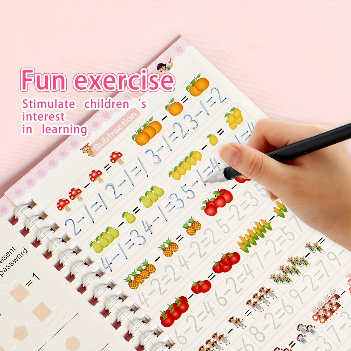 Groove Practice, Groove Magic Workbook Set (4 Books + 1 Pen + 5 Refills + 1 Pen Grip) Educational Workbooks, Vocabulary Cards - Reusable, Perfect Christmas, Thanksgiving, etc. 16 Festival Gifts