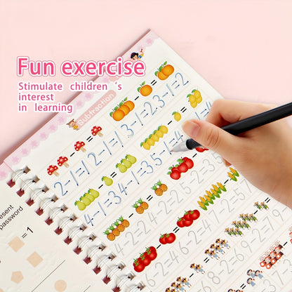 Groove Practice, Groove Magic Workbook Set (4 Books + 1 Pen + 5 Refills + 1 Pen Grip) Educational Workbooks, Vocabulary Cards - Reusable, Perfect Christmas, Thanksgiving, etc. 16 Festival Gifts