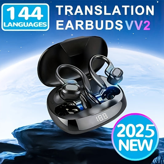 [144 Real Time Translation Earphones] New 144 Translation Earphones: Real Time Translation Headphones, Suitable for Travel, Business, And Work