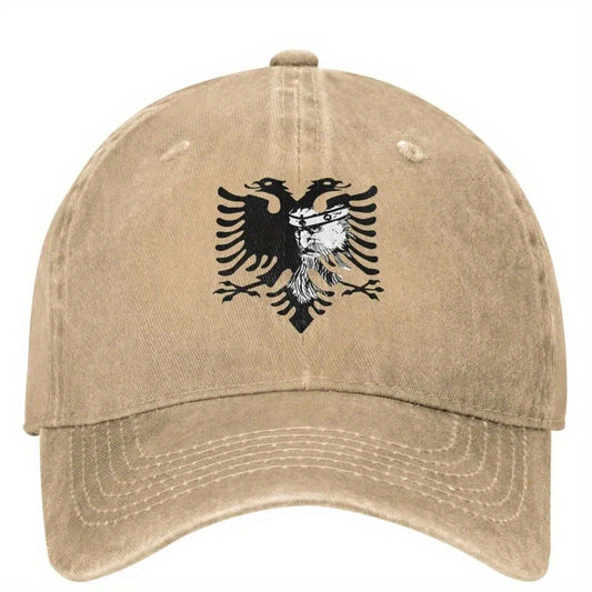 Albanian Hero Vintage-Style Baseball Cap - Adjustable, Breathable Cotton Hat for Men & Women | Eagle Design, Lightweight & Stylish for Outdoor Activities & Casual Wear