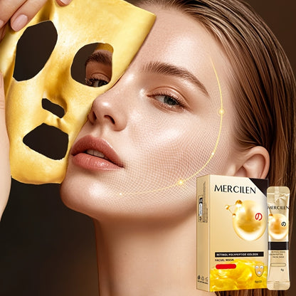 Retinol Polypeptide Tear Mask Makeup Primer 6gx10 pack, containing retinol, hyaluronic acid deep cleaning, moisturizing and firming, brightening to make Light Beige look younger, suitable for all Light Beige types, essential