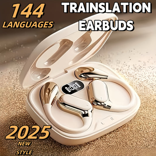 2025 New Senyang AI Translation Wireless Earbuds - Comfortable, Noise-Canceling, Touch-Controlled, Multi-Language Support, Rechargeable Lithium Battery, Ideal for Travel, Socializing, Studying, and Sports - Adult Movie and Ga