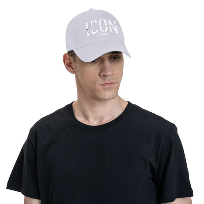 1pc ICON, LEGEND Peaked Cap Hat Unisex Baseball Cap Adjustable Lightweight Versatile Cap