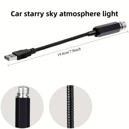 1pc USB Projector Ambient Night Light, Romantic Starry Sky Projector Car Light, Rotatable Adjustment, Bedroom, Car, Party, Wall, Ceiling, Portable Atmosphere Decoration Car Roof Light, Without Battery