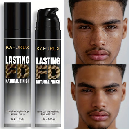 Men's Full Coverage Concealer - Natural Matte Finish, Waterproof & Long-Lasting Liquid Foundation for All Skin Tones, Hides Dark Circles & Acne, Coating