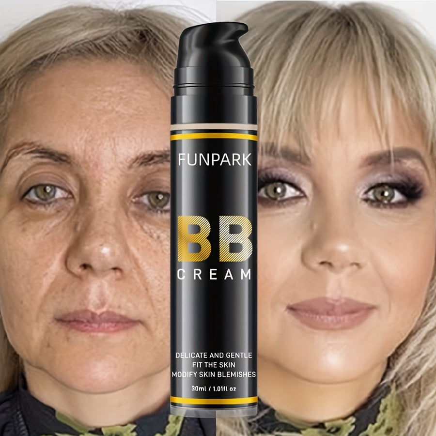 Funpark BB Cream Cream - Lightweight, Non-Sticky Liquid Foundation for All Skin Types, Nature Finish, Adjusts Skin Tone, Boosts Radiance and Clarity, 30ml/1.01fl.oz
