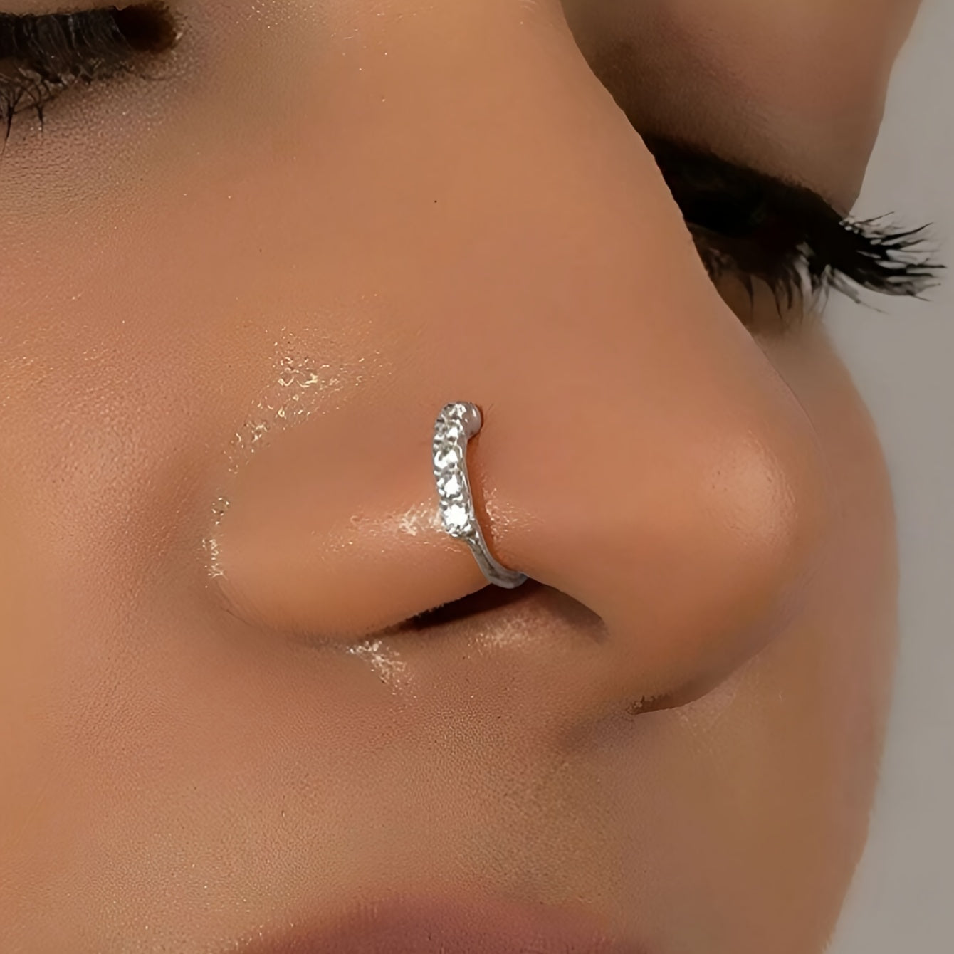 2pcs Bohemian Summer Sexy Style False Nose Rings, Adjustable No-Piercing Wearable, Fashion Hip-Hop Accessories