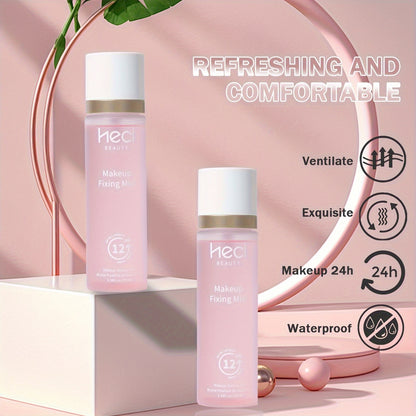 100ml/3.38fl.oz, Pink 24-Hour Oil Control Setting Spray, Waterproof and Sweat-Proof Moisturizing, Natural Makeup Effect Setting Mist, Toner Setting Spray