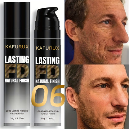 Men's Full Coverage Concealer - Natural Matte Finish, Waterproof & Long-Lasting Liquid Foundation for All Skin Tones, Hides Dark Circles & Acne, Coating