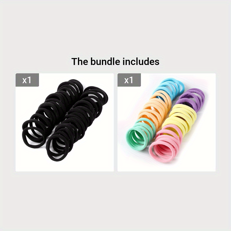 50pcs Girls' Hair Tie Rubber Band Fashion 5cm Basic Hair Ring Seamless High Elastic Towel Circle High Ponytail Durable Women's Head Tie