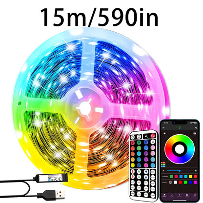 Smart Bedroom LED Lights, RGB Music Sync Bar Lights with 44-Key Remote Control