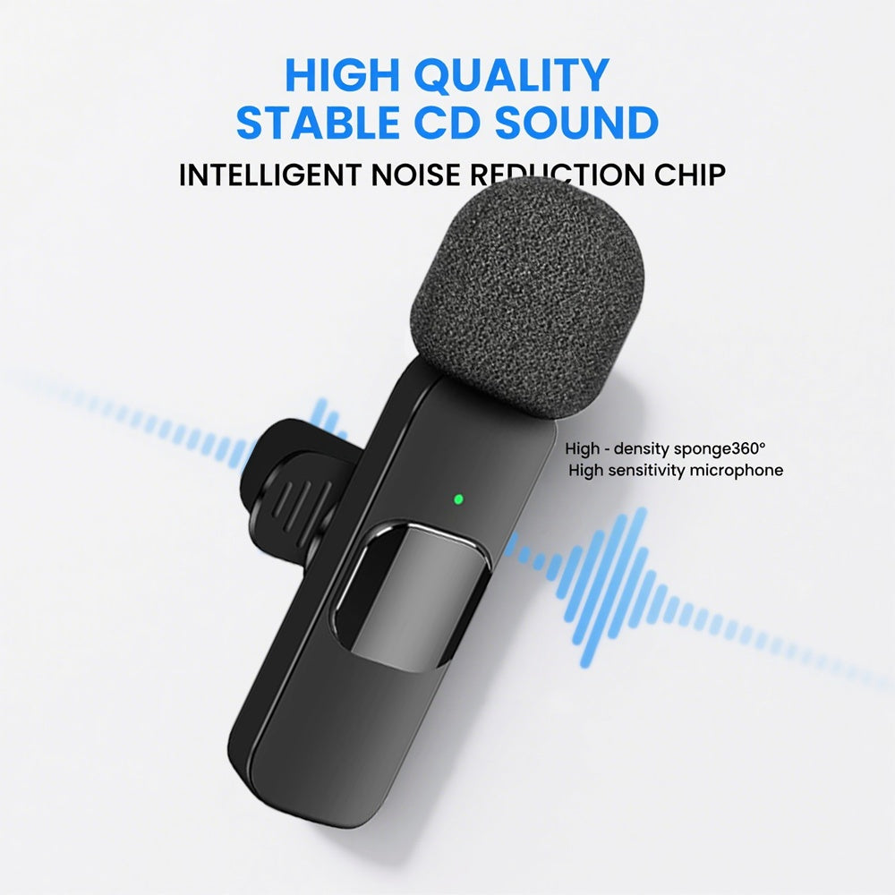 2-in-1 high-performance wireless lavalier microphone with built-in intelligent noise reduction technology, high fidelity sound collection, essential for global speeches, teaching, recording, and video shooting, professional g
