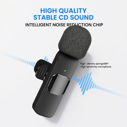 2-in-1 high-performance wireless lavalier microphone with built-in intelligent noise reduction technology, high fidelity sound collection, essential for global speeches, teaching, recording, and video shooting, professional g