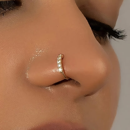 2pcs Bohemian Summer Sexy Style False Nose Rings, Adjustable No-Piercing Wearable, Fashion Hip-Hop Accessories