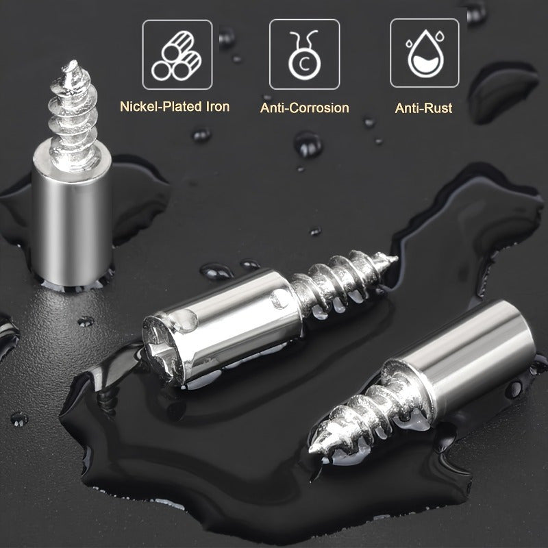 60pcs Heavy-Duty Nickel-Plated Self-Tapping Screws with Anti-Slip Rubber Sleeves - No Pre-Drilling Needed, for Wooden Cabinets, Shelving, Furniture - Compatible with Power Drills - by GUTEBANG