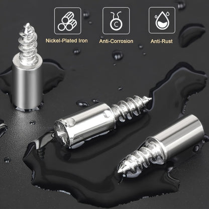 60pcs Heavy-Duty Nickel-Plated Self-Tapping Screws with Anti-Slip Rubber Sleeves - No Pre-Drilling Needed, for Wooden Cabinets, Shelving, Furniture - Compatible with Power Drills - by GUTEBANG