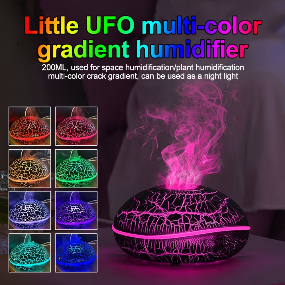 200ml Cool Crack Nebula Diffuser with Flame Effect, Auto Shut-off to Prevent Overheating, Long-lasting Mist, Compact and Space-saving Indoor Humidifier