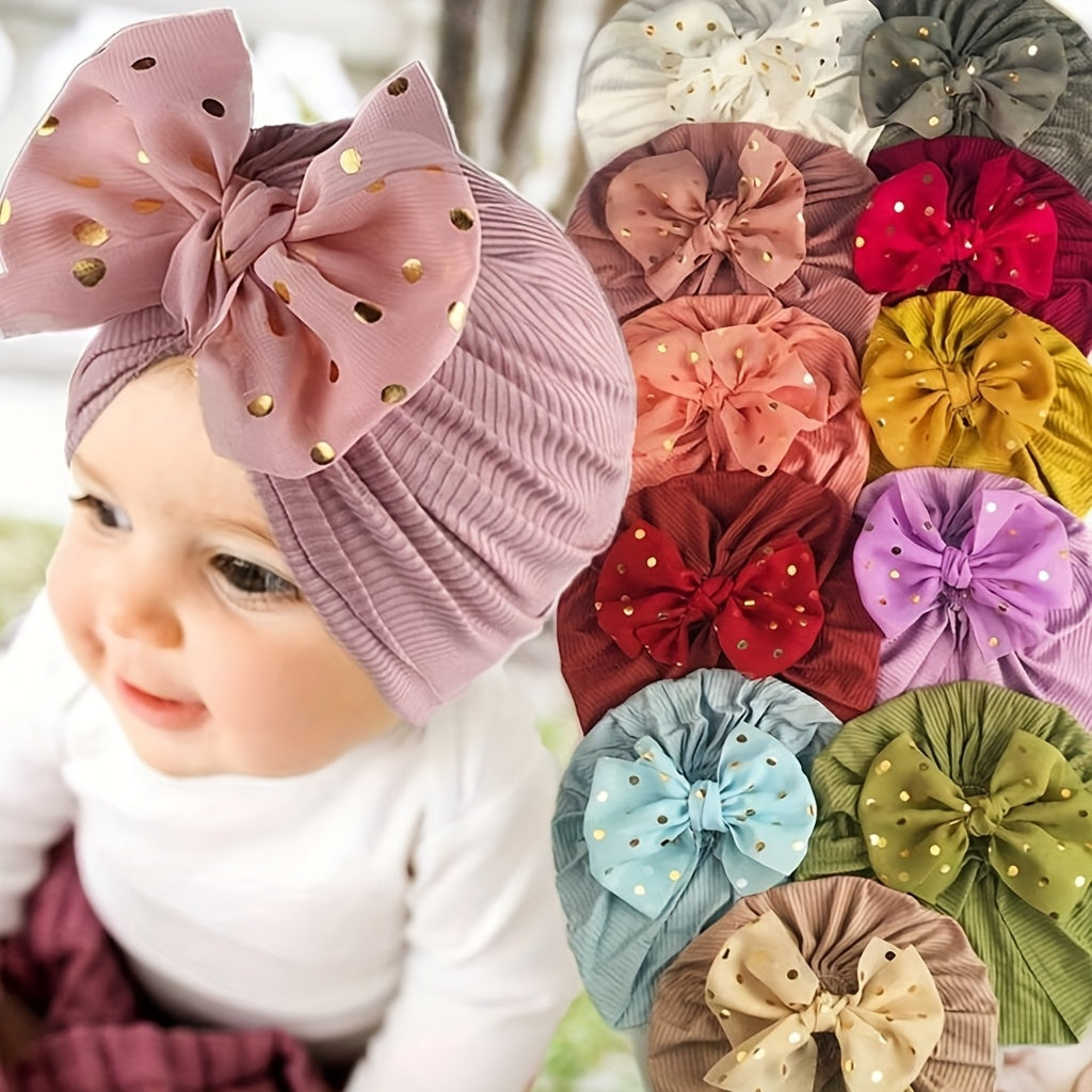 Set of 11 Baby Girl Caps with Disc Flower Newborn Toddler Caps Hats Baby Kids Knot Turban Headband Cap
