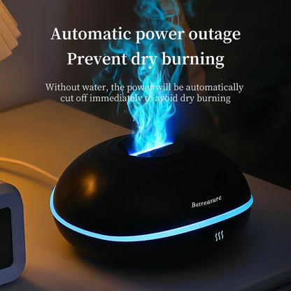 200ml Cool Crack Nebula Diffuser with Flame Effect, Auto Shut-off to Prevent Overheating, Long-lasting Mist, Compact and Space-saving Indoor Humidifier