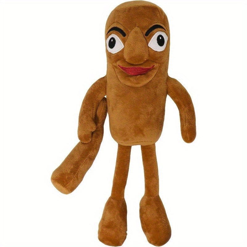 1pc Brainrot Tung Sahur 45.72cm Plush Stuffed Animal - Cute Cartoon Character with Big Eyes & Red Mouth, Soft Brown & Beige Plush Toy for Kids & Adults, Inspired Gift from Italy, Mixed Colors, Stuffed Plushies, Playful Design