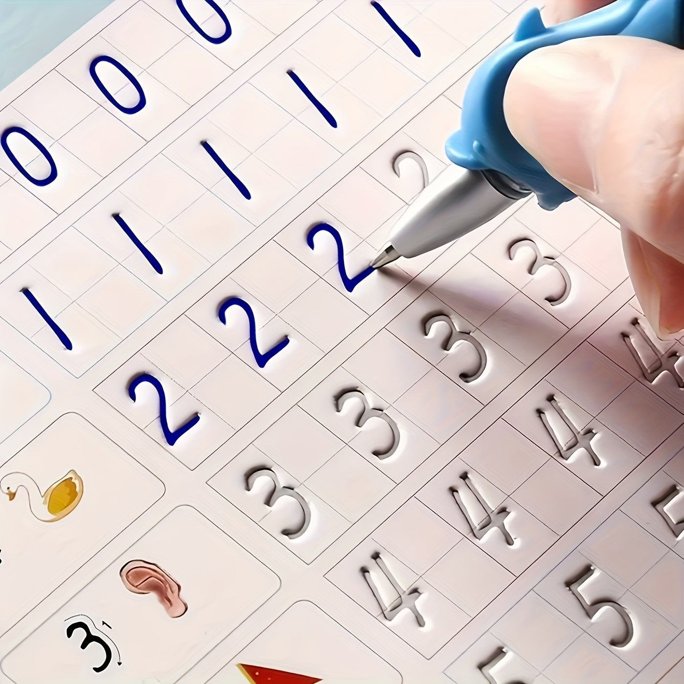 Groove Practice, Groove Magic Workbook Set (4 Books + 1 Pen + 5 Refills + 1 Pen Grip) Educational Workbooks, Vocabulary Cards - Reusable, Perfect Christmas, Thanksgiving, etc. 16 Festival Gifts