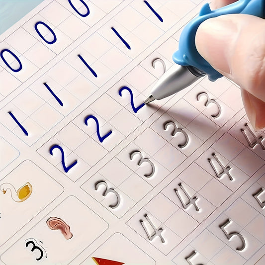 Groove Practice, Groove Magic Workbook Set (4 Books + 1 Pen + 5 Refills + 1 Pen Grip) Educational Workbooks, Vocabulary Cards - Reusable, Perfect Christmas, Thanksgiving, etc. 16 Festival Gifts