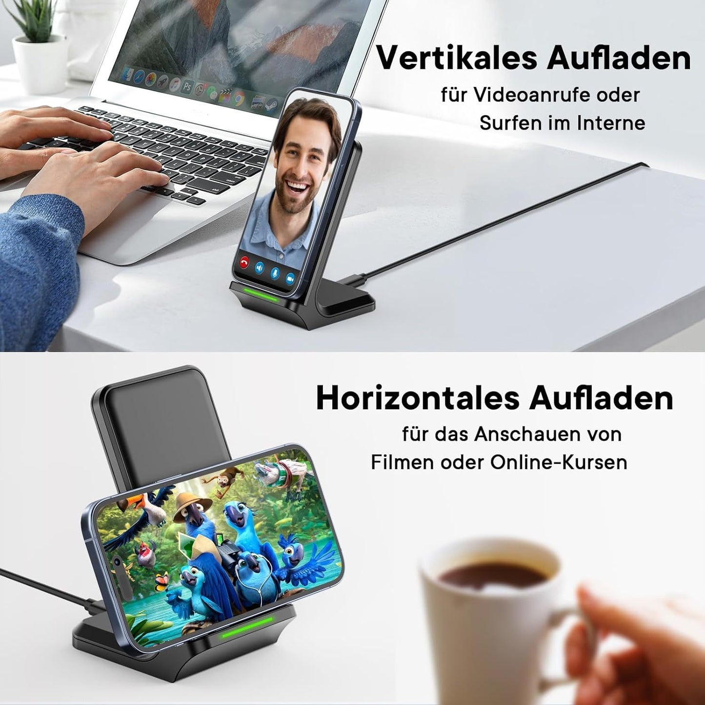 Wireless Charger, 15W Wireless Charger, Inductive Charging Station for iPhone14/13/12/11/Pro/Max/Plus/XS/XR/X, for Samsung Galaxy S22/S21S20/S10/S9/Note10/9, and Qi-Enabled Phone