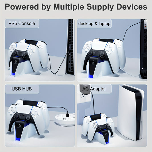 Charging Station Dock for PS5 Controller, with USB to Type C line, Charging base for PS5 Wireless Controller, PS5 Accessories