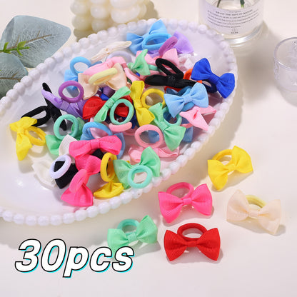 10/20/30/40pcs Girls' Elastic Hair Ties - Soft Pastel & Bright Colors (Red, Pink, Yellow, Green, Blue, Purple, Black, White,) - Non-Slip Hair Bands for Youngsters, Youngsters, Birthday Parties, Halloween, Chinese New Year - S