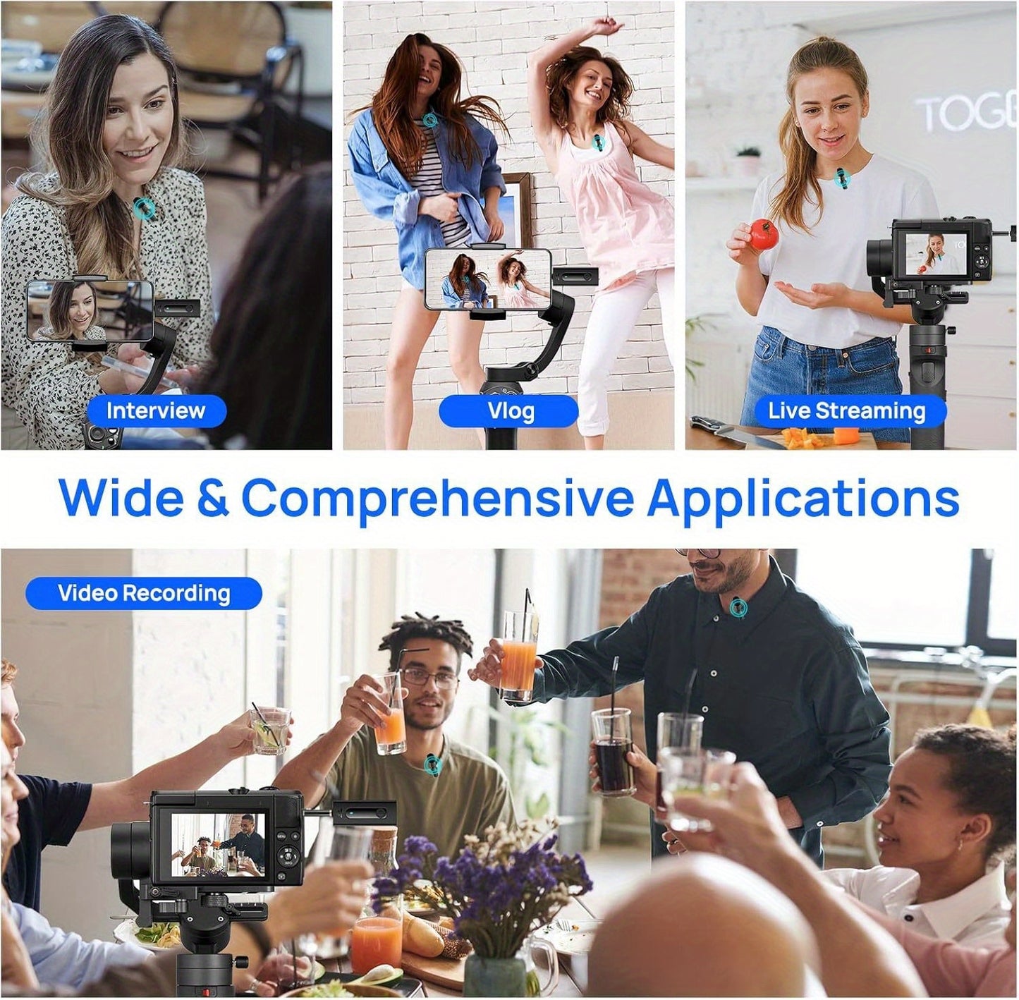 2-in-1 high-performance wireless lavalier microphone with built-in intelligent noise reduction technology, high fidelity sound collection, essential for global speeches, teaching, recording, and video shooting, professional g