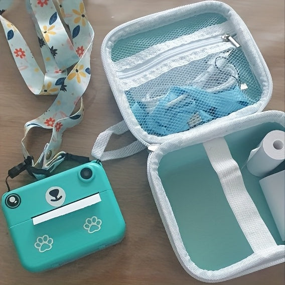 Mini Thermal Portable Instant Printing Camera for Kids, 3/5/10S Delayed Photography with USB Charger 1500mAh Battery And Three Rolls Printing Paper