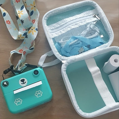 Mini Thermal Portable Instant Printing Camera for Kids, 3/5/10S Delayed Photography with USB Charger 1500mAh Battery And Three Rolls Printing Paper