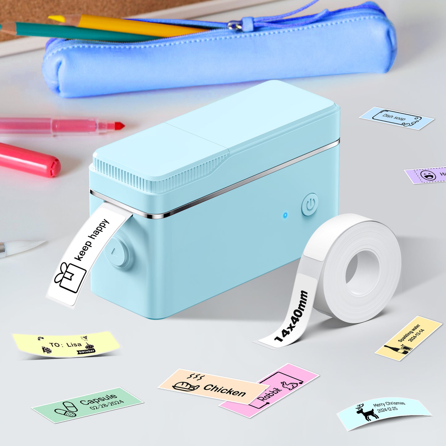 Mini Label Printer Self-Adhesive Labels, Portable Label Printer, P31S&P21&PM220 Combination of Different Designs, No Ink or Toner Required, Wireless Connectivity, For iOS and Android, For Home, Office and School, For Storage