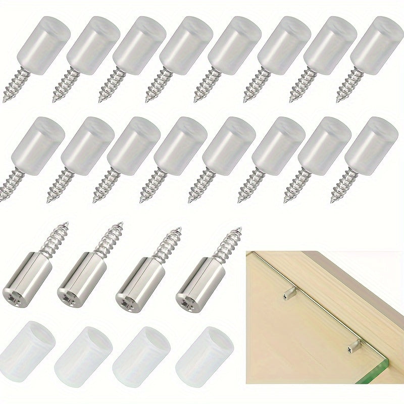 40pcs, Cabinet Shelf Pins with Anti-Slip Sleeve, Self-Tapping Shelf Hanging, Picture Frame Suspension Support Bracket, Wall and Wooden Cabinet Support Pin, Self-Drilling Screws for Furniture Bookshelf Wardrobe